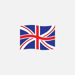 Fototapeta premium United Kingdom flag colors flat icon, vector sign, UK waving flag colorful pictogram isolated on white. Symbol, logo illustration. Flat style design