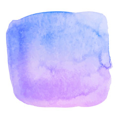 Purple violet isolated pastel vector watercolor stain.