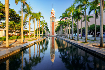 Naklejka premium Clock tower in Hong Kong