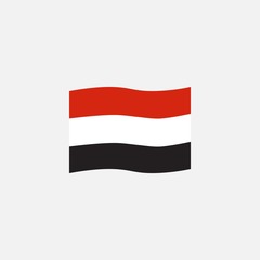 Yemen flag colors flat icon, vector sign, waving flag of Yemen colorful pictogram isolated on white. Symbol, logo illustration. Flat style design