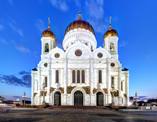 Fototapeta na wymiar City Moscow main Orthodox Church of Russia Cathedral of Christ the Saviour, Russia at night