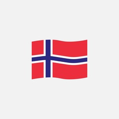 Obraz premium Norway flag colors flat icon, vector sign, waving flag of Norway colorful pictogram isolated on white. Symbol, logo illustration. Flat style design