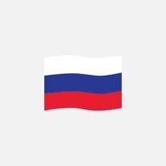 Russia flag colors flat icon, vector sign, waving flag of Russia colorful pictogram isolated on white. Symbol, logo illustration. Flat style design