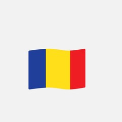 Romania flag colors flat icon, vector sign, waving flag of Romania colorful pictogram isolated on white. Symbol, logo illustration. Flat style design