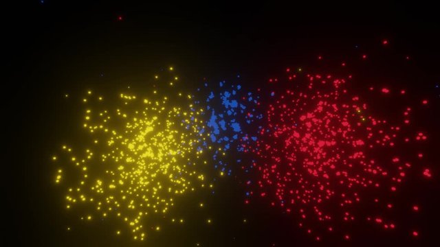 Colombia, Venezuela or Ecuador fireworks, representing colombian flag or venezuelan, ecuadorian flag for independence day 20 July, 10 August, 5 July, national football team, Christmas or olympic games