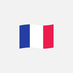France flag colors flat icon, vector sign, waving flag of France colorful pictogram isolated on white. Symbol, logo illustration. Flat style design