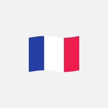 France flag colors flat icon, vector sign, waving flag of France colorful pictogram isolated on white. Symbol, logo illustration. Flat style design