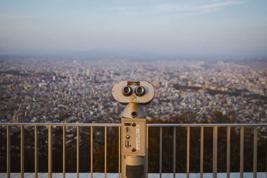 Enjoying the view of Mount Moiwa, Sapporo, Japan