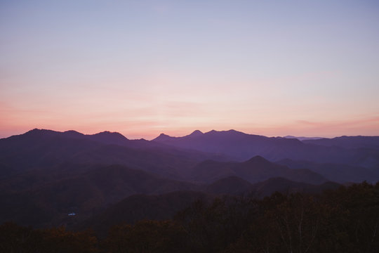 The sun is setting in Sapporo, Japan