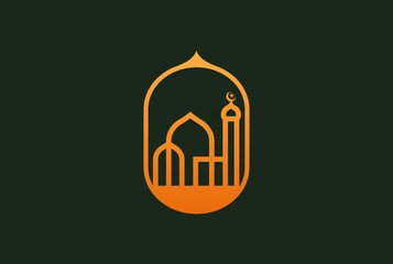 Modern simplistic mosque illustration logo design vector graphic
