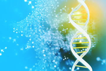 DNA Molecules on scientific background