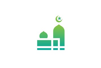 Modern simplistic mosque illustration logo design vector graphic