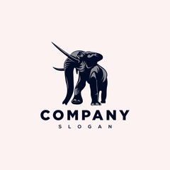 strong elephant logo design illustration