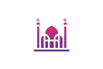Modern simplistic mosque illustration logo design vector graphic