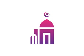 Modern simplistic mosque illustration logo design vector graphic