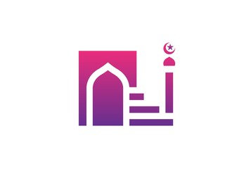 Modern simplistic mosque illustration logo design vector graphic