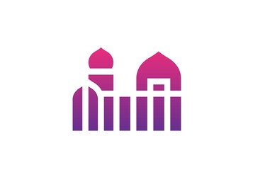 Modern simplistic mosque illustration logo design vector graphic