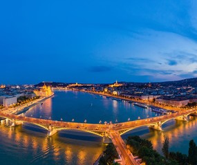Fototapeta na wymiar Night panorama of Budapest Hungary