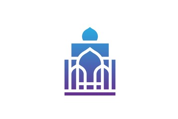 Modern simplistic mosque illustration logo design vector graphic