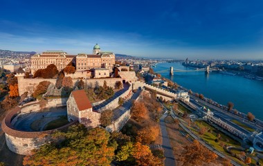 Fototapeta na wymiar Budapest, Hungary Panorama photo of buda castle