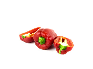 Red peppers on a white background