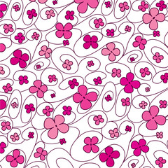 Swirly whimsical floral pattern in vector format.
