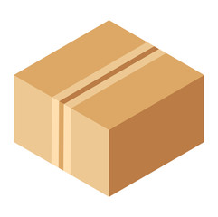 Packing product icon. Packing yellow boxes, package service, transportation parcel, deliver container, isometric box delivery, 3d receive pack, send and logistic isolated vector illustration