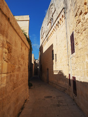 Fototapeta na wymiar An old narrow street of Mdina town