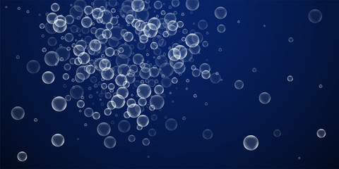 Random soap bubbles abstract background. Blowing b