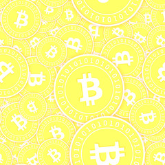 Bitcoin, internet currency gold coins seamless pat