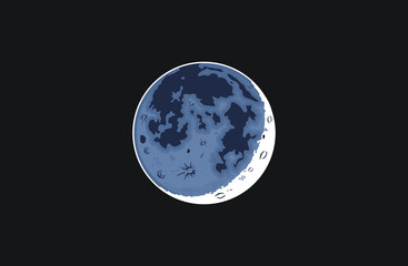 vector of realistic moon earthshine in the night eps format