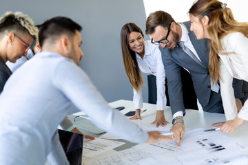 Group of architects working on new project