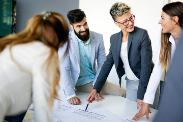 Group of architects working on new project