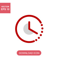 Clock icon vector on white