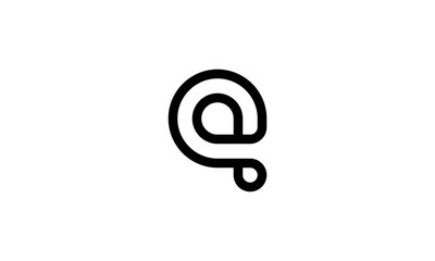 black outline initial letter Q logo design concept
