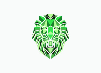 vector of emerald lion head logo sign eps format