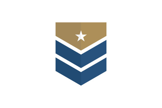 Security Logo Shield Military Rank With Star