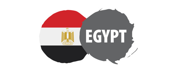 Egypt flag, vector illustration on a white background