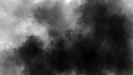 Obraz na płótnie Canvas Abstract black smoke steam moves on isolated white background . The concept of aromatherapy.