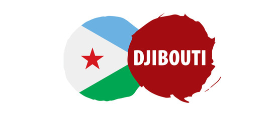 Djibouti flag, vector illustration on a white background