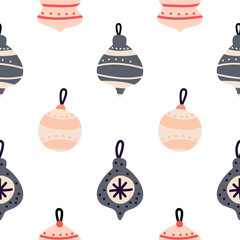 Christmas balls. Pattern vector background.
