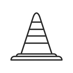 Simple outline traffic cone, flat icon vector illustration. - 301935775
