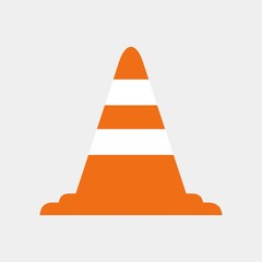 Simple  traffic cone, flat vector illustration. - 301936174