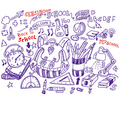 back to school, doodle sketch