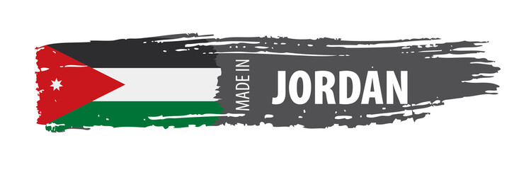 Jordan flag, vector illustration on a white background