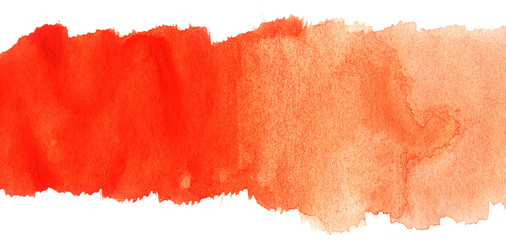 Abstract strokes of watercolor red paint for background