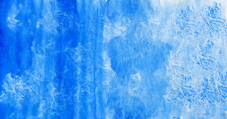 Abstract strokes of blue watercolor paint for the background