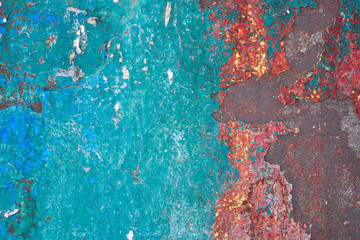 Acid background with red, blue, dark blue colors and rust