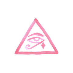 The Eye of Lucifer symbol painted in red