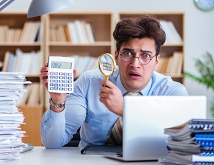 Mad auditor looking for errors in the report